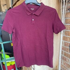 2-Old Navy Boys Top Casual Burgundy /Blue Half Button Collared Polos Size XXL